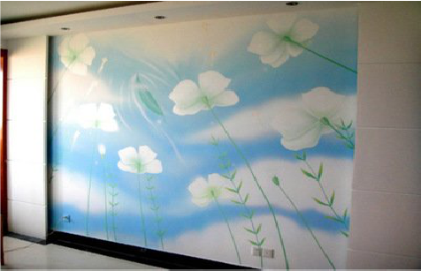 普洱画墙绘怎么画好白云的蓬松感？