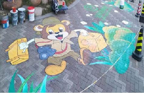 普洱夏季画地面彩绘会遇到的问题