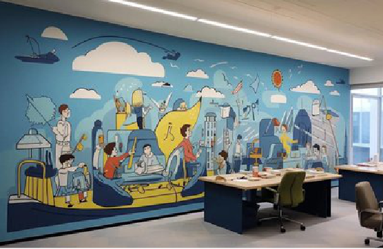 普洱办公室墙绘的特点。