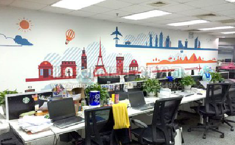 普洱教你设计办公室墙绘的方法。