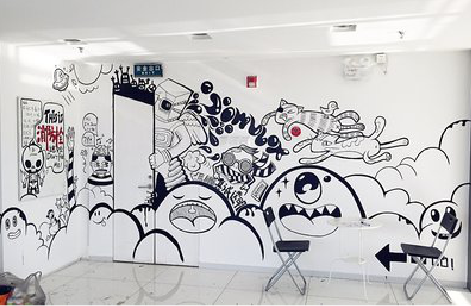 普洱手绘墙并非传统涂鸦。